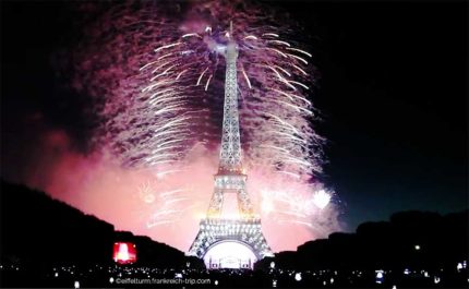 Nationalfeiertag 14. Juli Feuerwerk am Eiffelturm