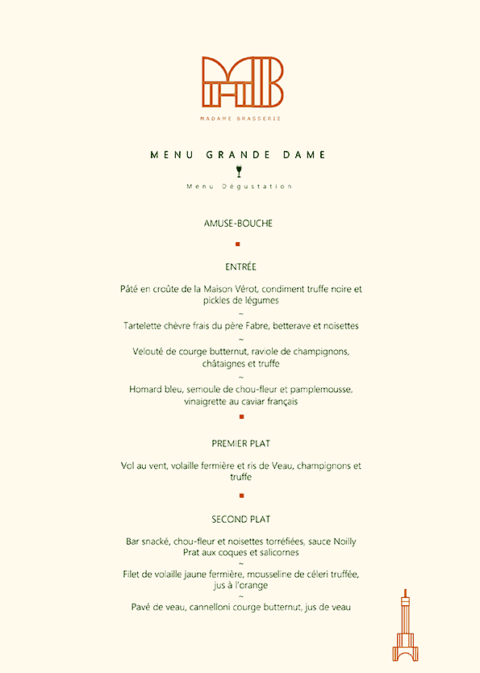 Madame brasserie reservation
